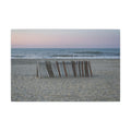 Beach Fence Sunset Canvas Print — Coastal Wall Art for Living Room & Nursery