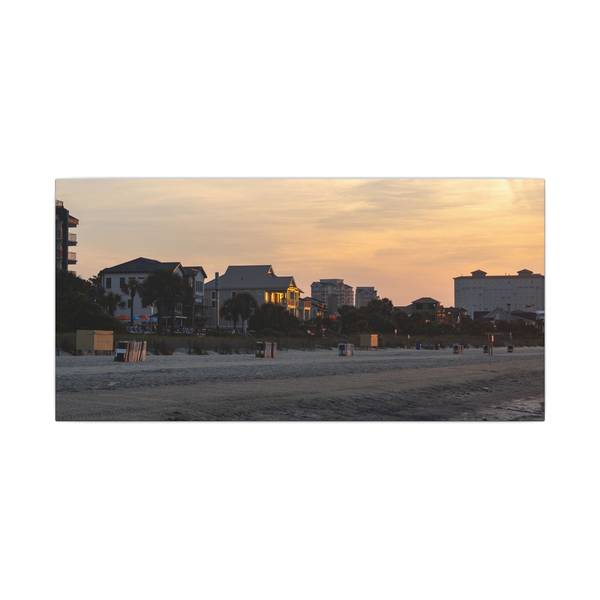 Coastal Sunset Matte Canvas Print — Stretched Beach Landscape Wall Art