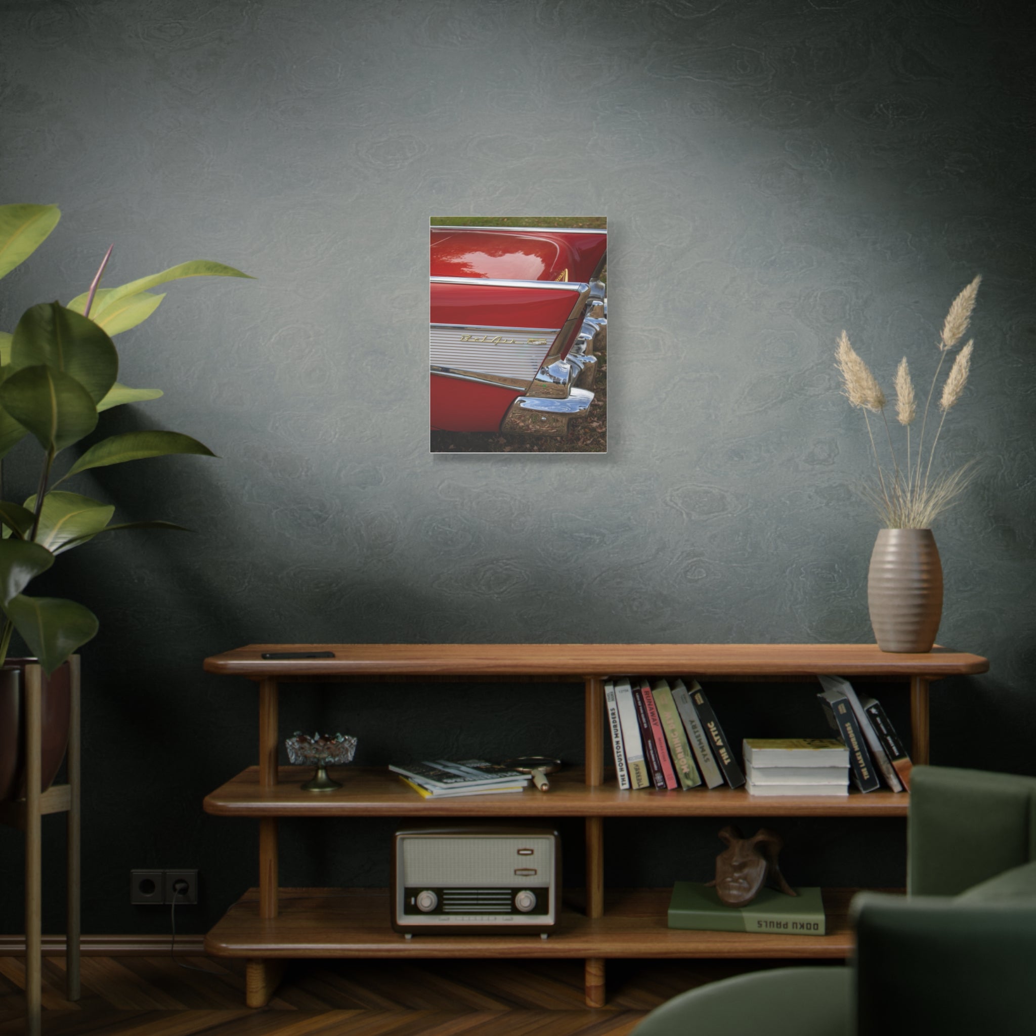 Classic Red Bel Air Car Canvas Wall Art