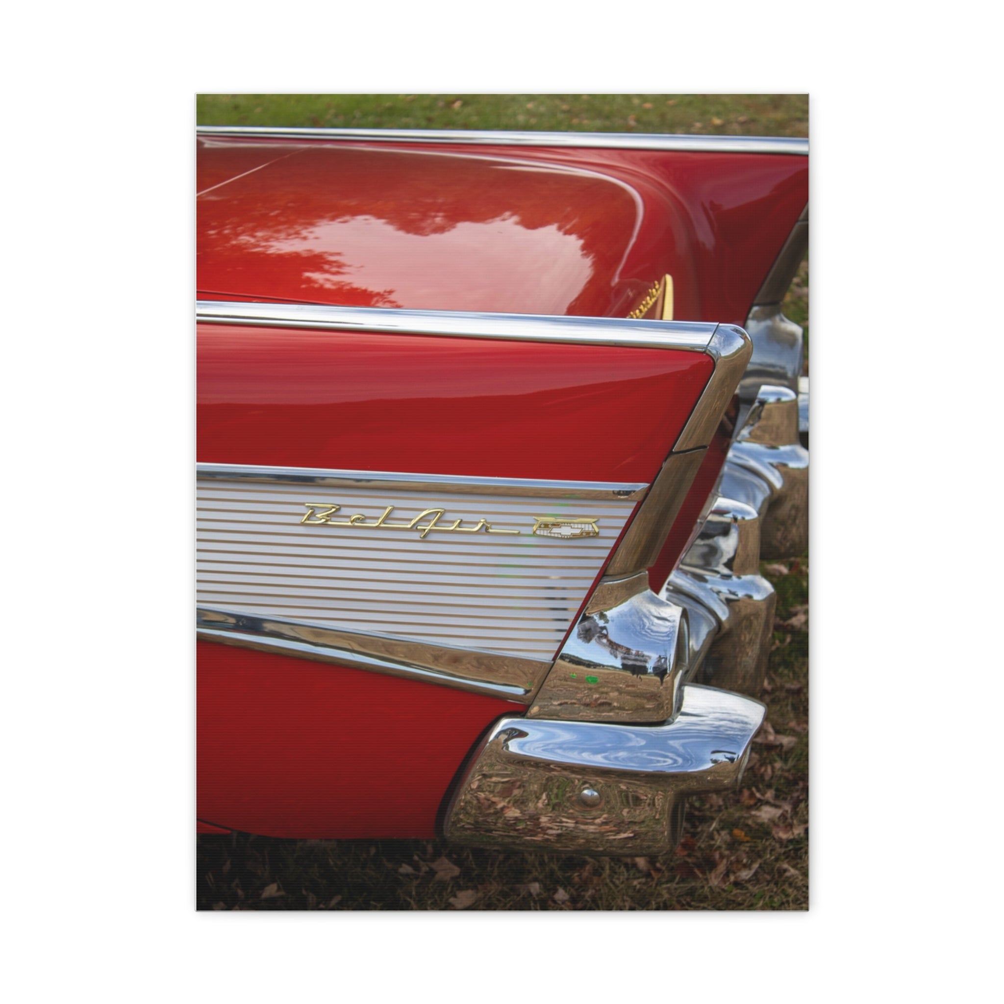 Classic Red Bel Air Car Canvas Wall Art