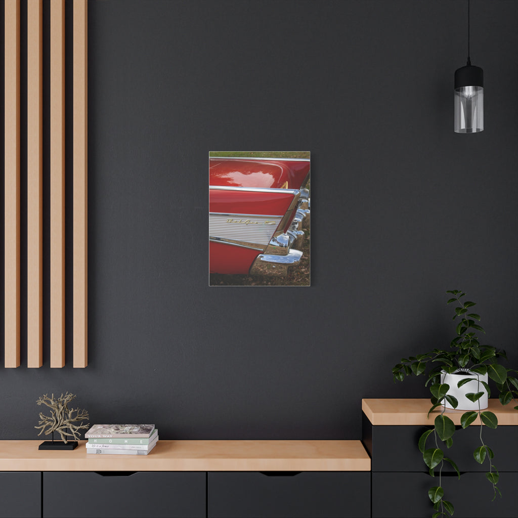 Classic Red Bel Air Car Canvas Wall Art