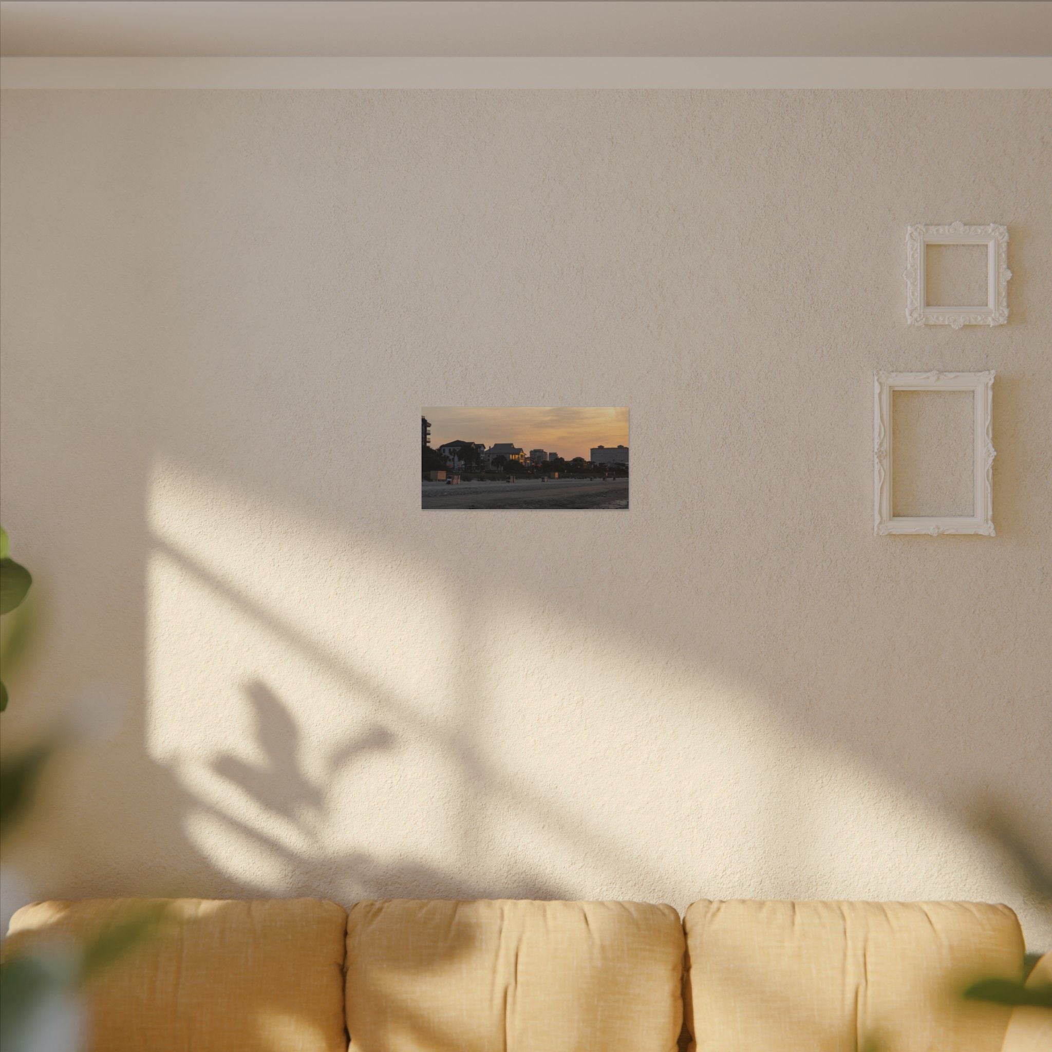 Coastal Sunset Matte Canvas Print — Stretched Beach Landscape Wall Art