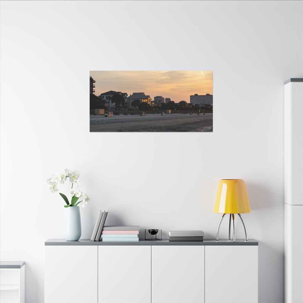 Coastal Sunset Matte Canvas Print — Stretched Beach Landscape Wall Art