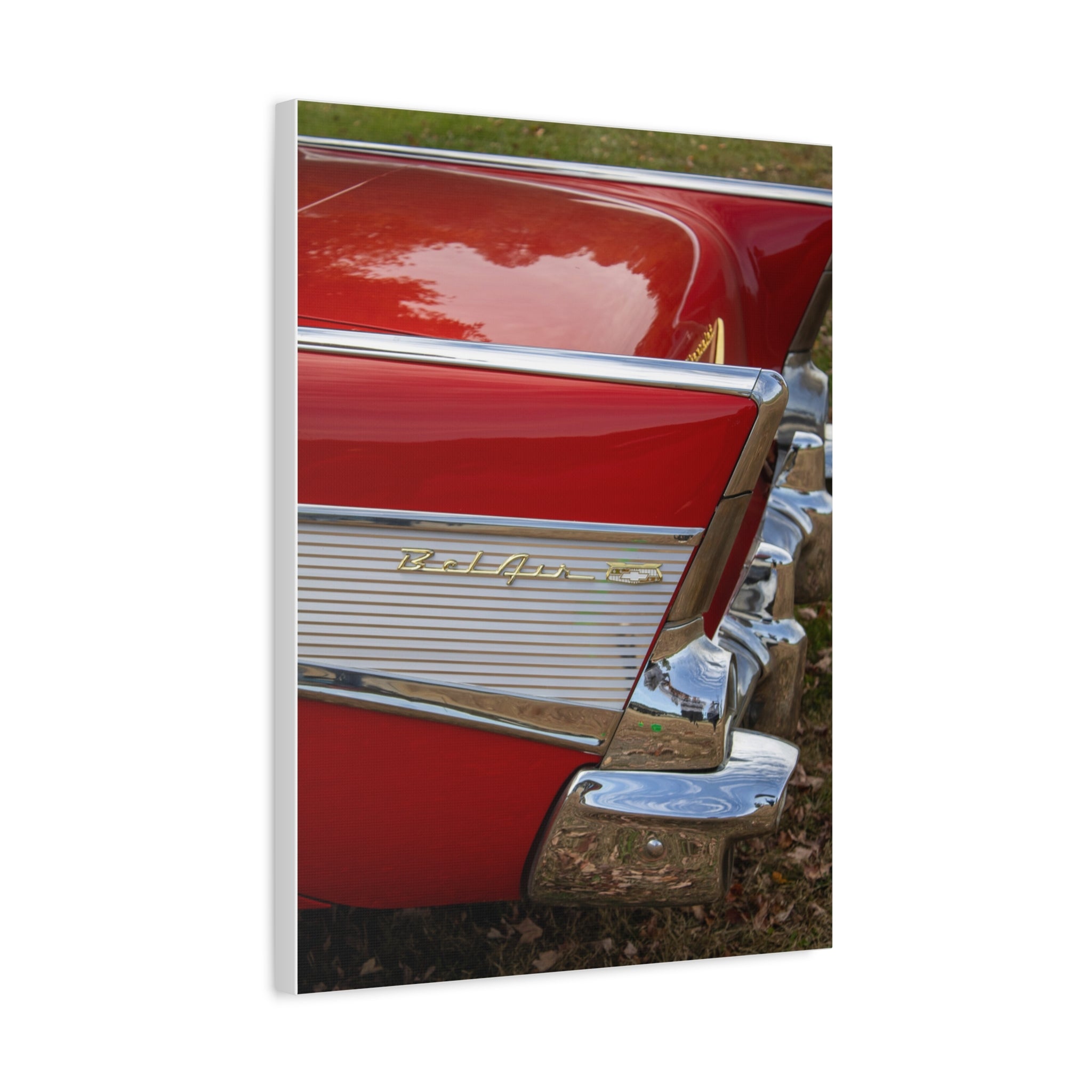 Classic Red Bel Air Car Canvas Wall Art