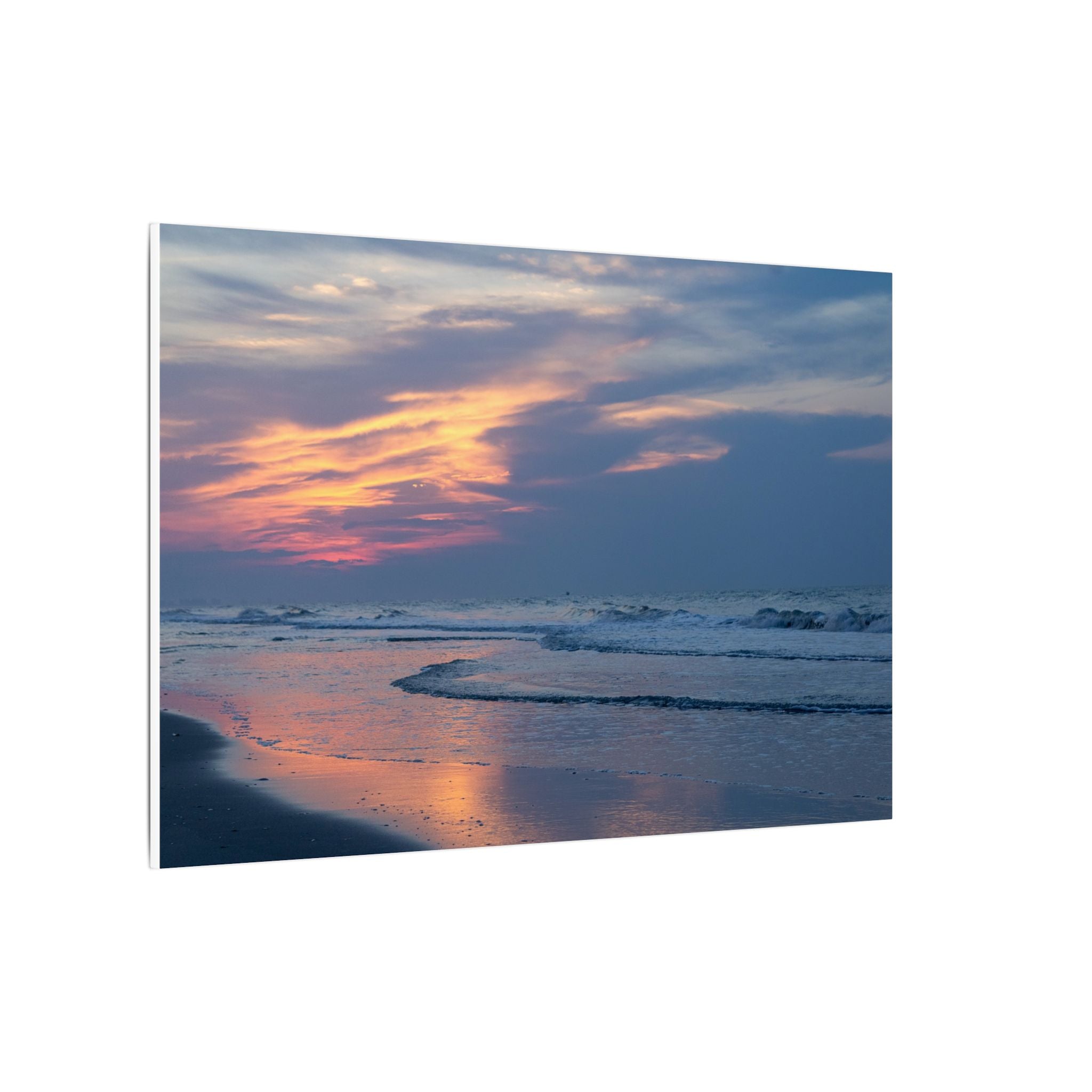 Sunset Beach Matte Canvas Print — Tranquil Ocean Wall Art