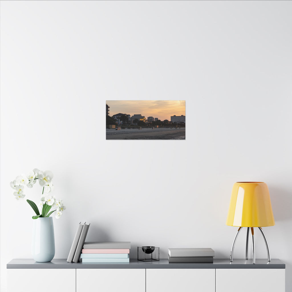 Coastal Sunset Matte Canvas Print — Stretched Beach Landscape Wall Art