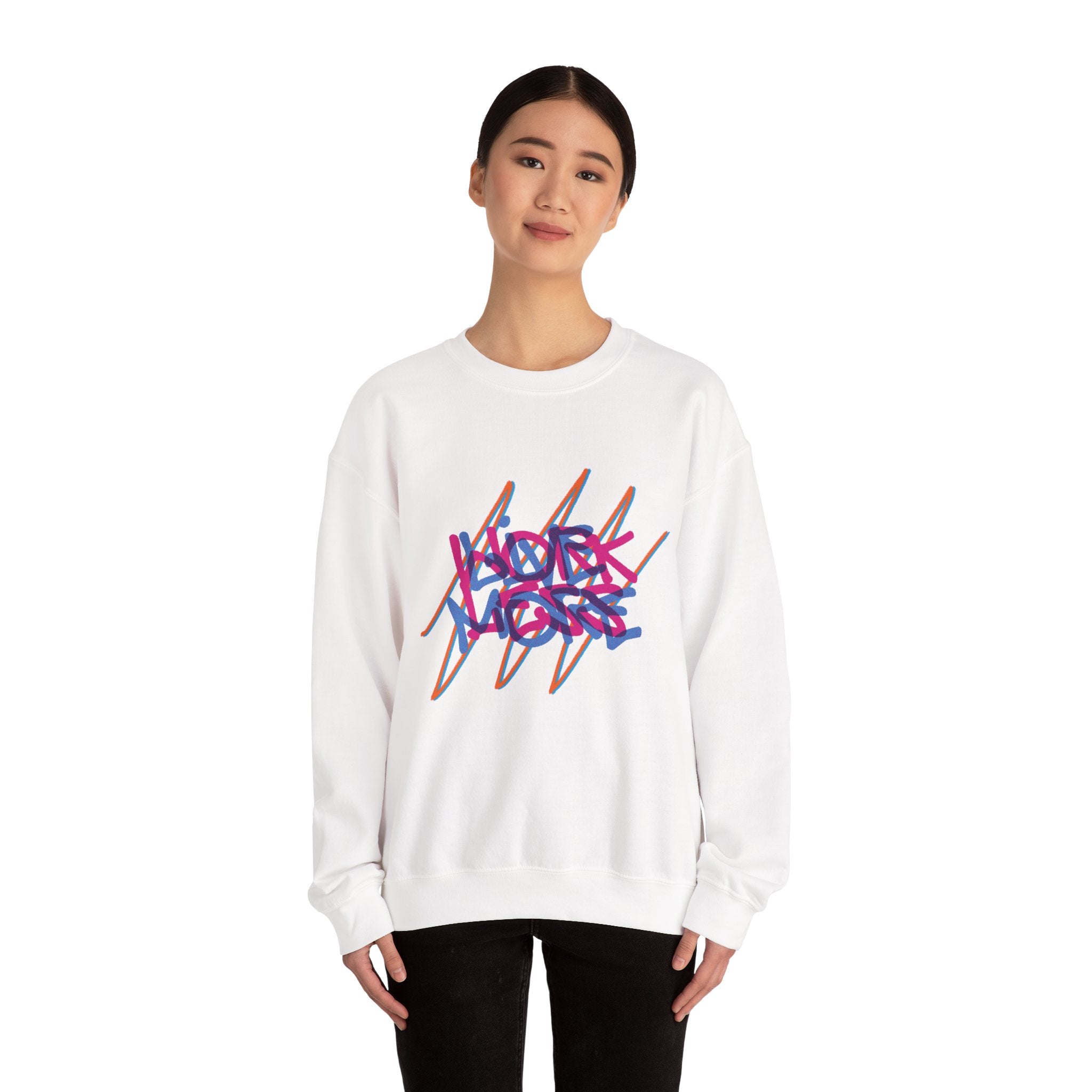 Live More Work Less Retro Crewneck Sweatshirt