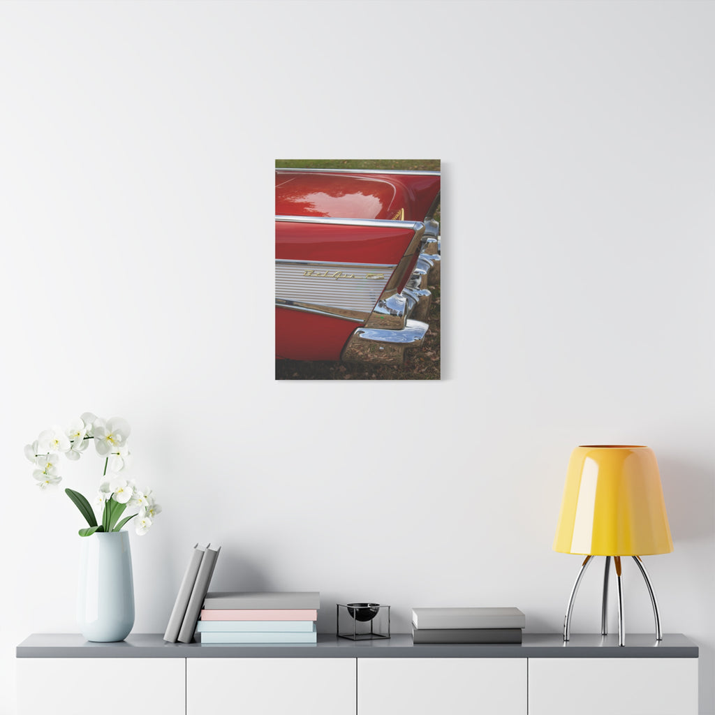 Classic Red Bel Air Car Canvas Wall Art