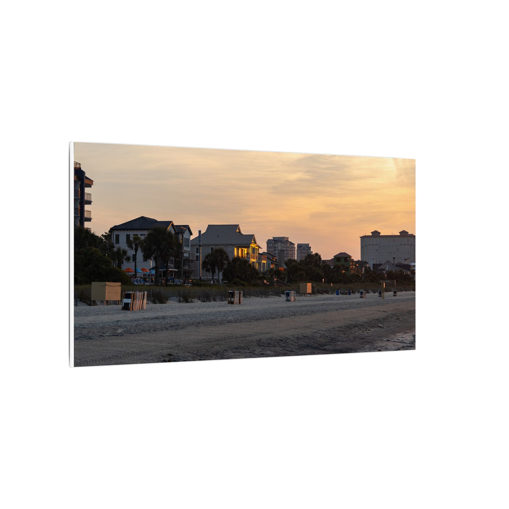Coastal Sunset Matte Canvas Print — Stretched Beach Landscape Wall Art